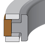 4PE/4PV - 4 PC BTFE or URE/NBR/NYLON PISTON SEAL - INCH