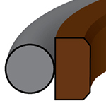 AS7 - 2 PC DOUBLE ACTING BTFE/NBR ROD SEAL