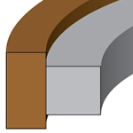 AS900B  - 2 PC RECTANGULAR BTFE/NBR PISTON SEAL - INCH