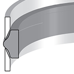 DS - 3PC NBR w/POM BEARINGS DELTA PISTON SEAL - INCH