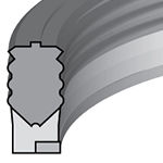 SM - NITRILE/POM/NYLON 3 PC RIBBED ROD SEAL - METRIC